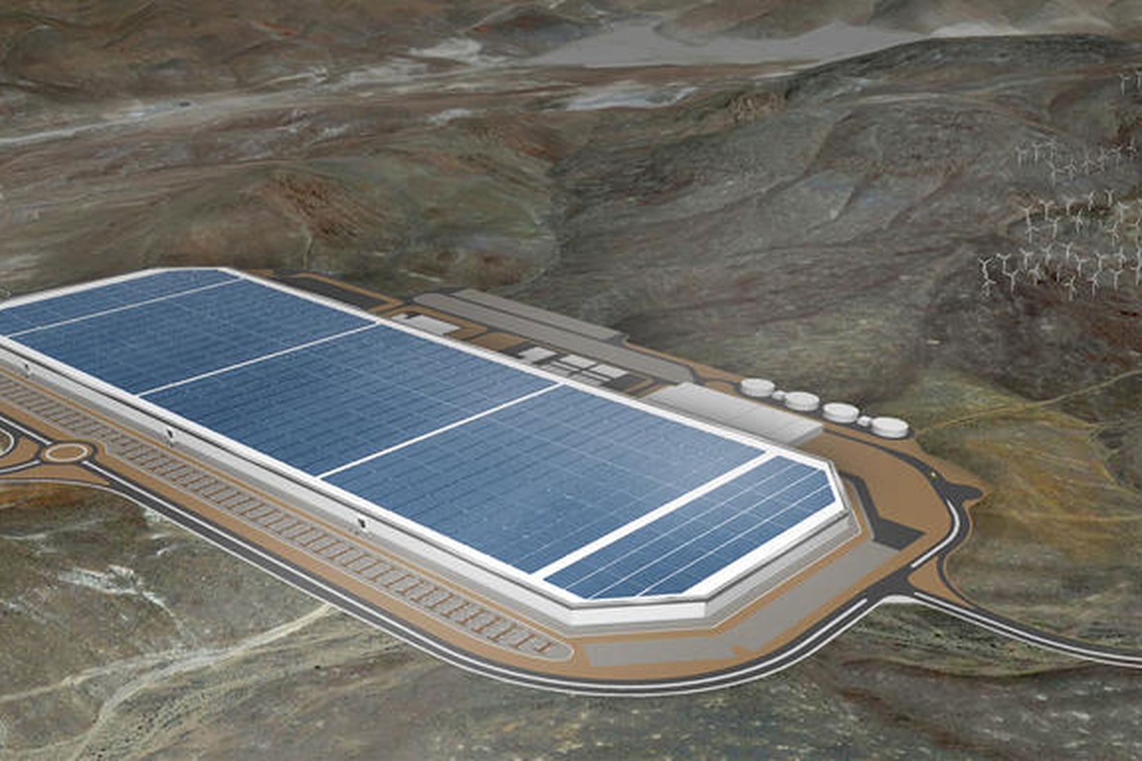 Verksmiðjan sem nefnist Gigafactory.