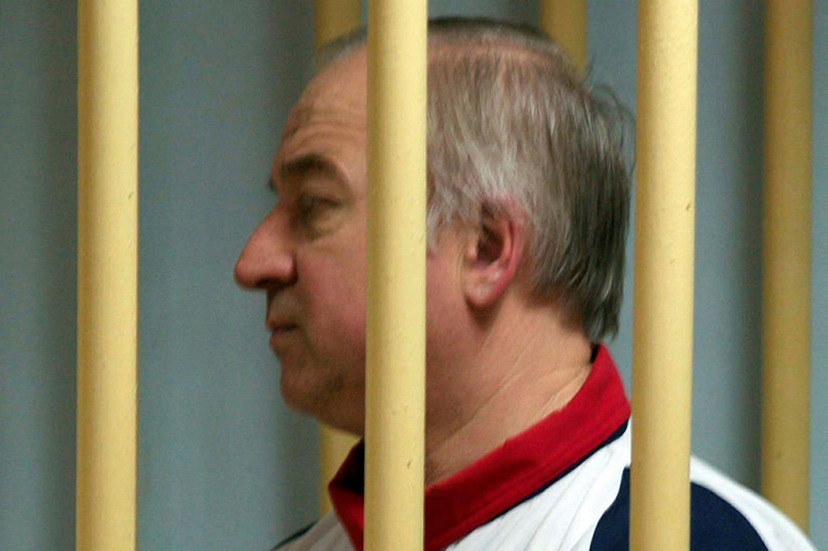 Sergei Skripal við réttarhöldin í Moskvu árið 2006. Hann var …