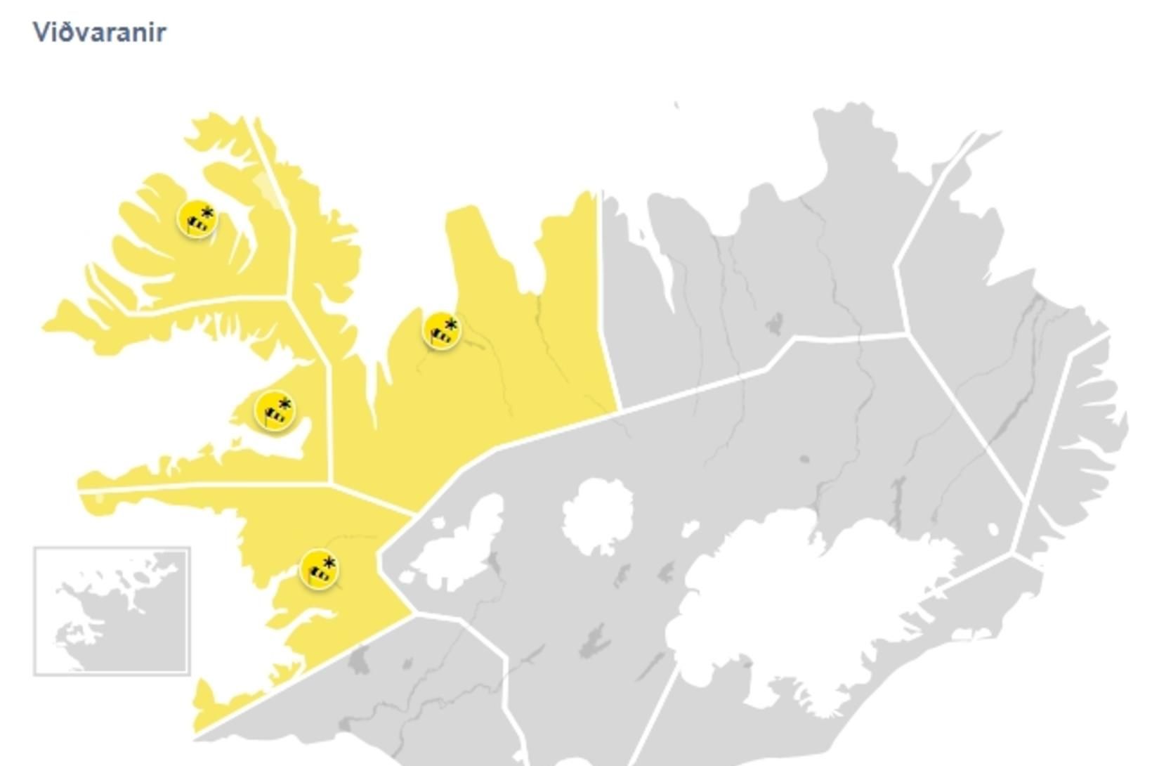 Fer að snjóa hressilega fyrir austan á morgun