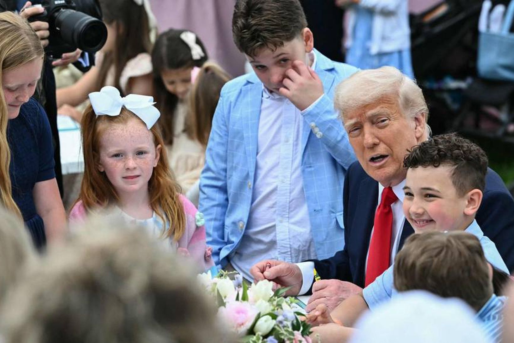 Trump lék á als oddi í páskagleðskap fyrir barnafjölskyldur sem …