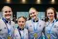 Boðsund Snæfríður Sól Jórunnardóttir, Nadja Djurovic, Jóhanna Elín Guðmundsdóttir og Vala Dís Cicero fögnuðu sigri í 4x100 metra skriðsundi.