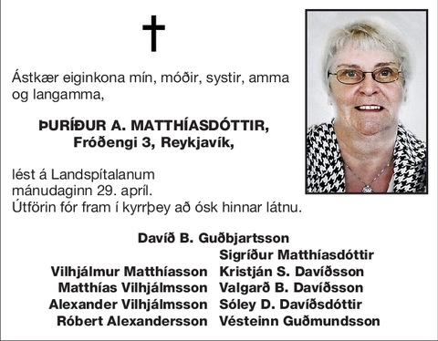 Þuríður A. Matthíasdóttir,