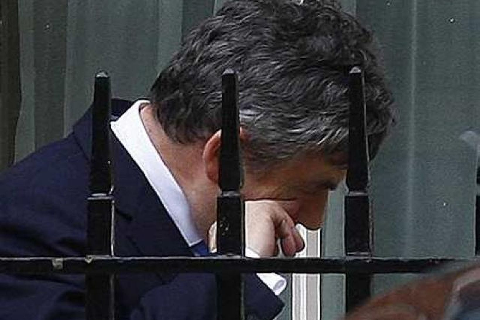 Gordon Brown í Lundúnum í dag.