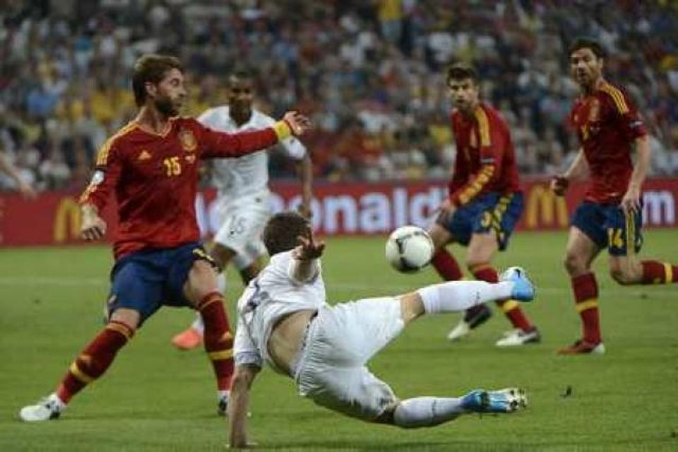 Sergio Ramos hefur verið traustur í spænsku vörninni.