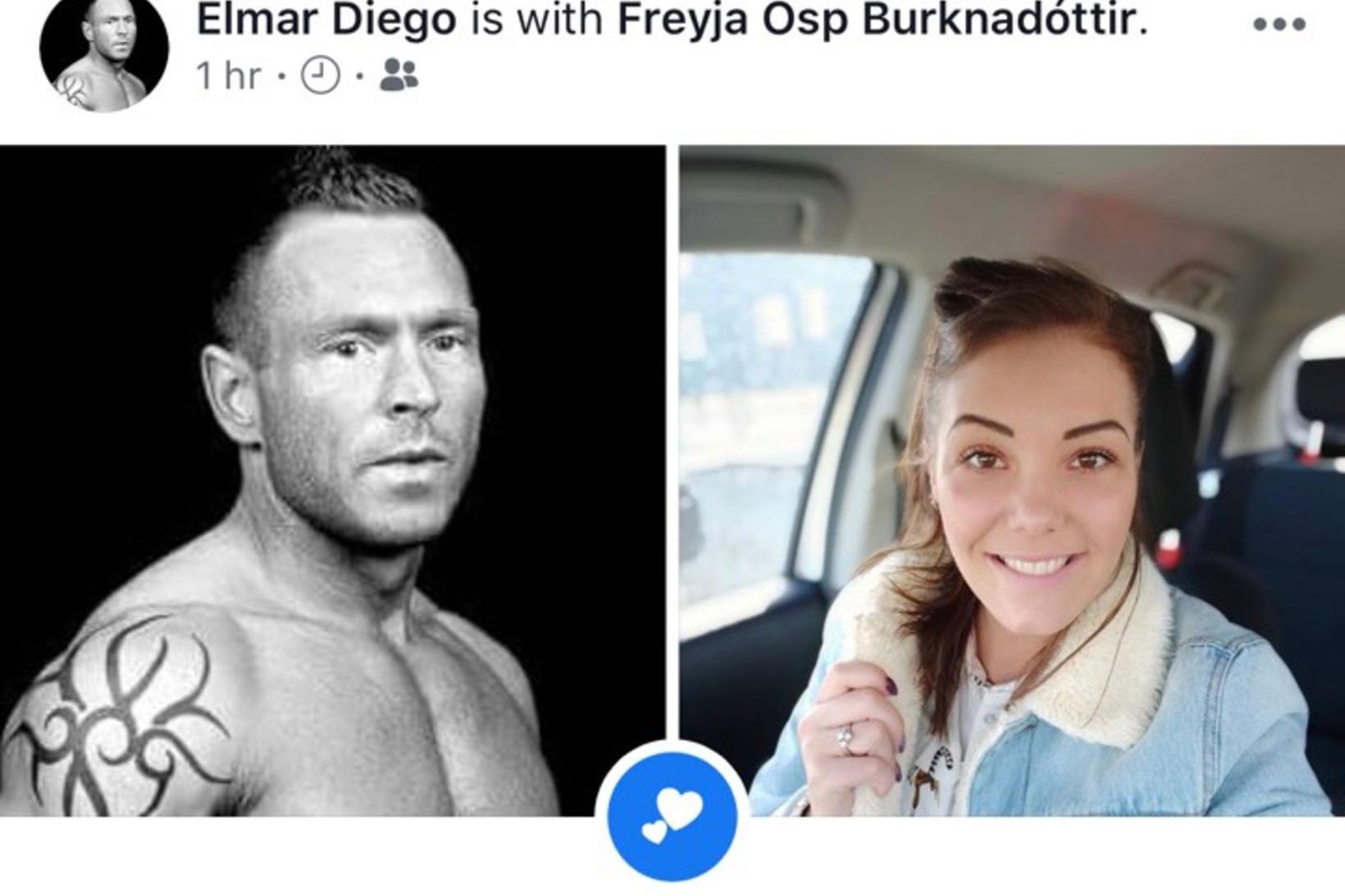 Elmar Diego og Freyja Ösp Burknadóttir eru nýtt par.