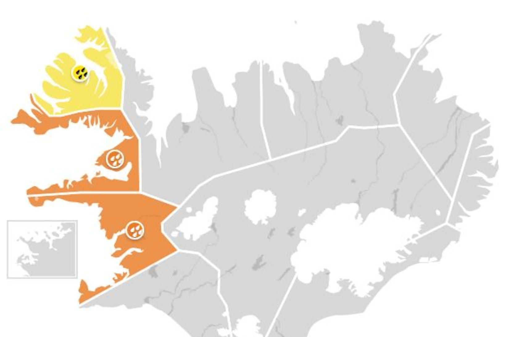 Appelsínugul viðvörun er í gildi á Faxaflóa og í Breiðafirði. …
