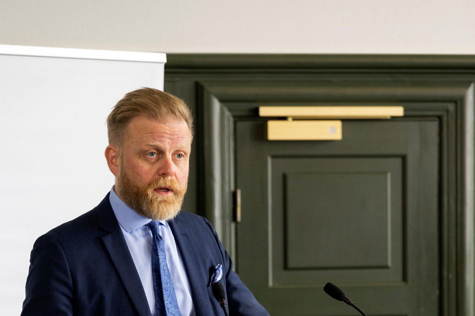 Ásgeir Jónsson seðlabankastjóri á fundinum í morgun.