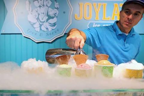 The ice cream is frozen to order using liquid nitrogen.