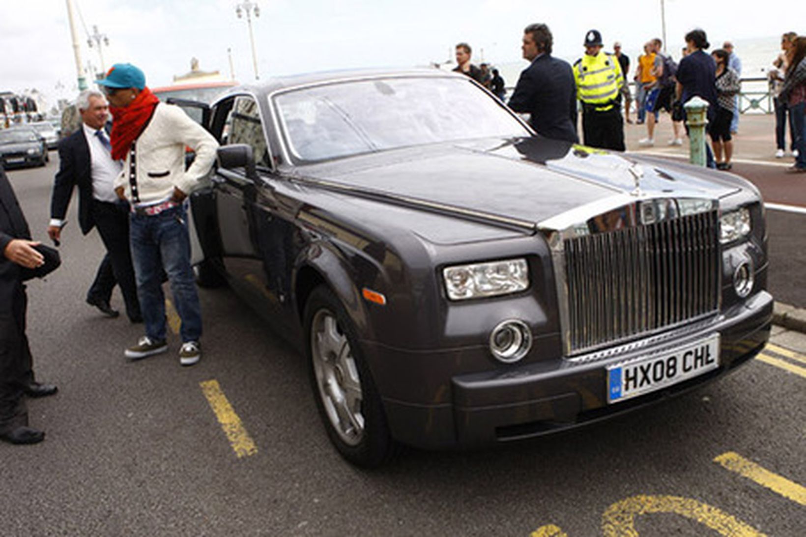 Pharrell Williams ók um á þessum Rolls-Royce Phantom.