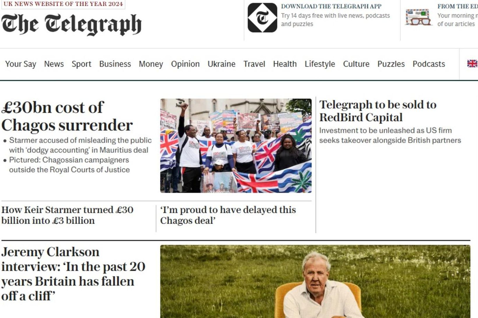 Vefsíða The Telegraph.