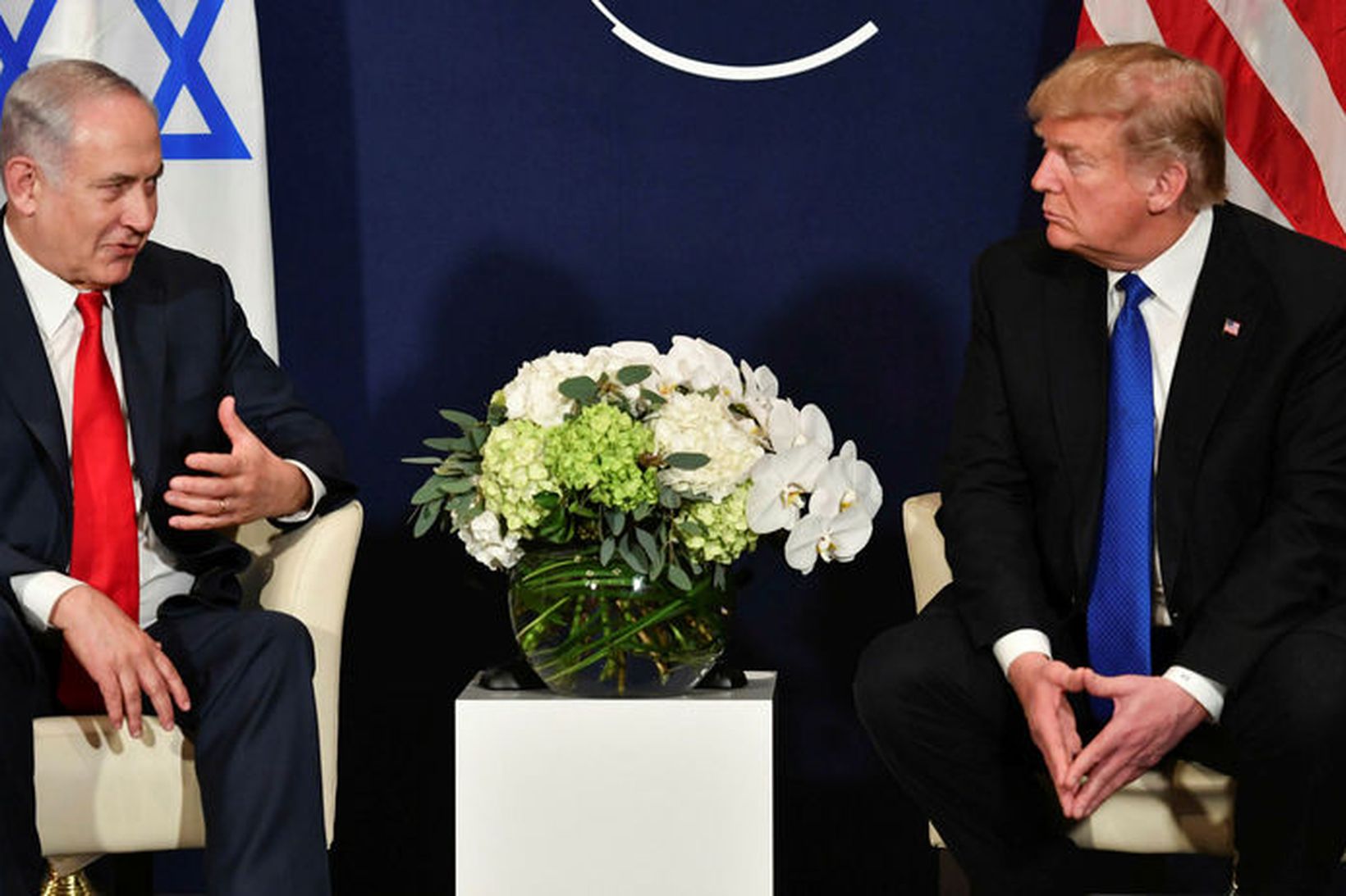 Donald Trump ásamt Benjamin Netanyahu.