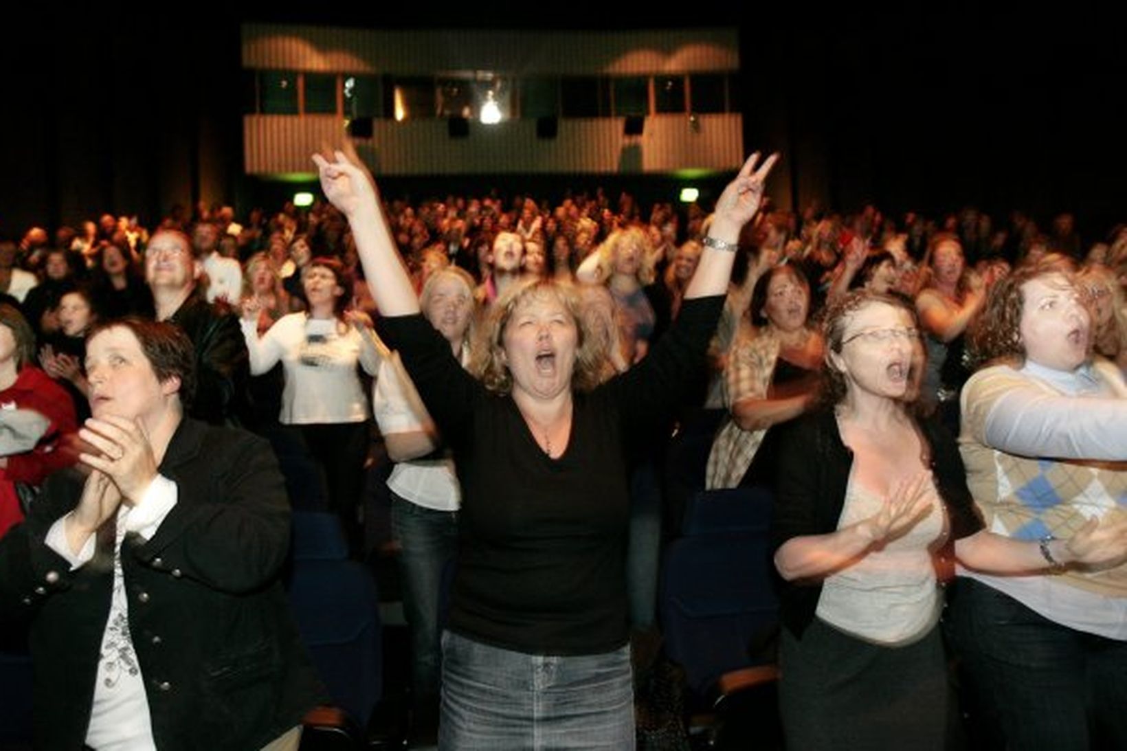 Það var mikil stemmning á söng-sýningunni á Mamma Mia!