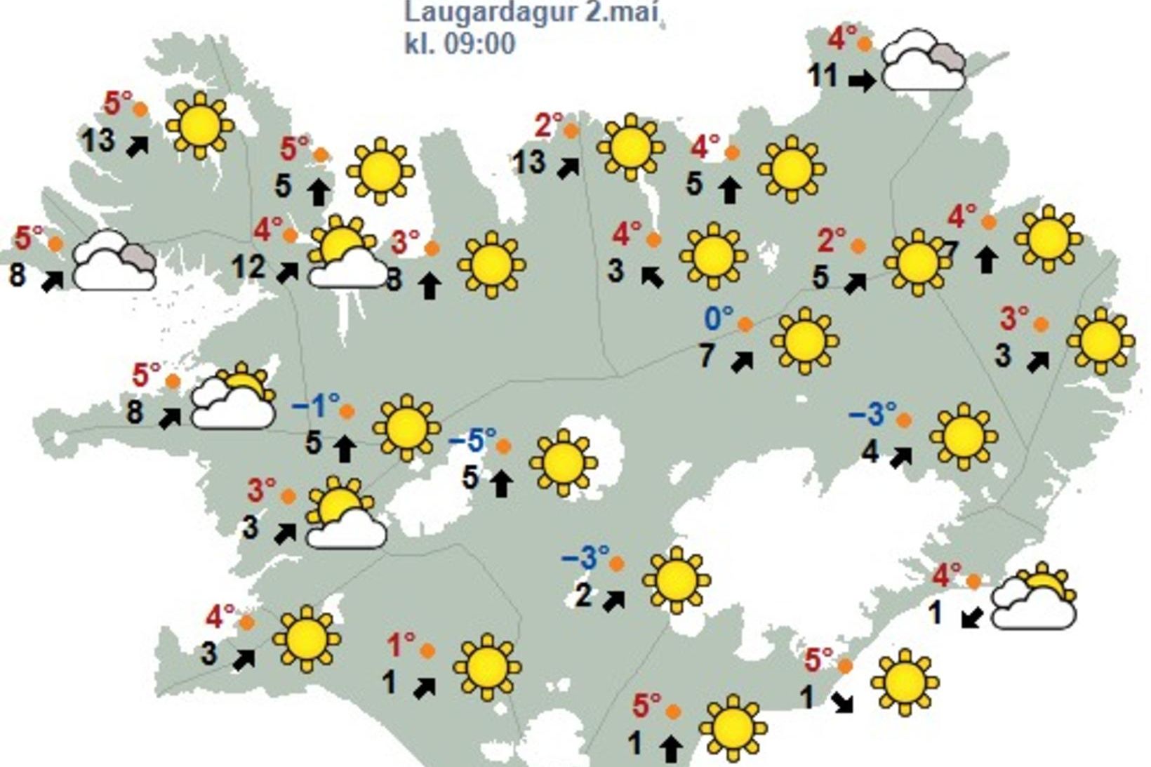 Hvasst, svalt og bjart bjart í dag