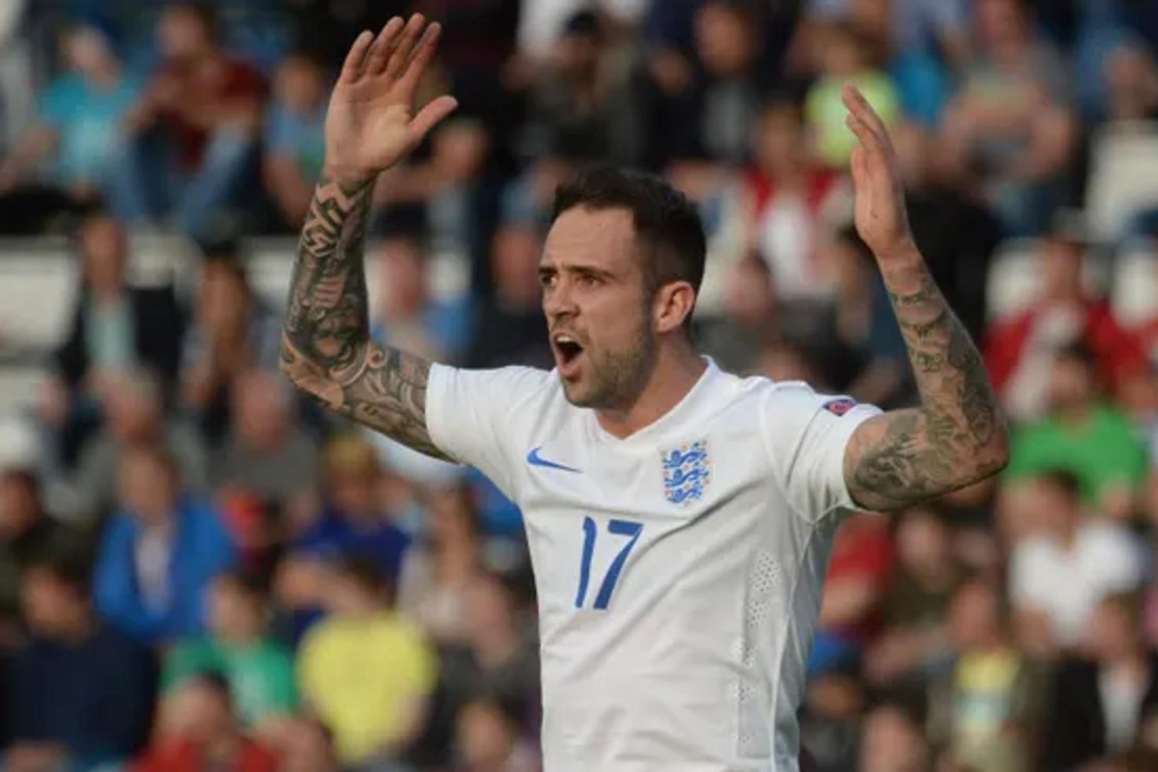 Danny Ings í leik með enska landsliðinu.