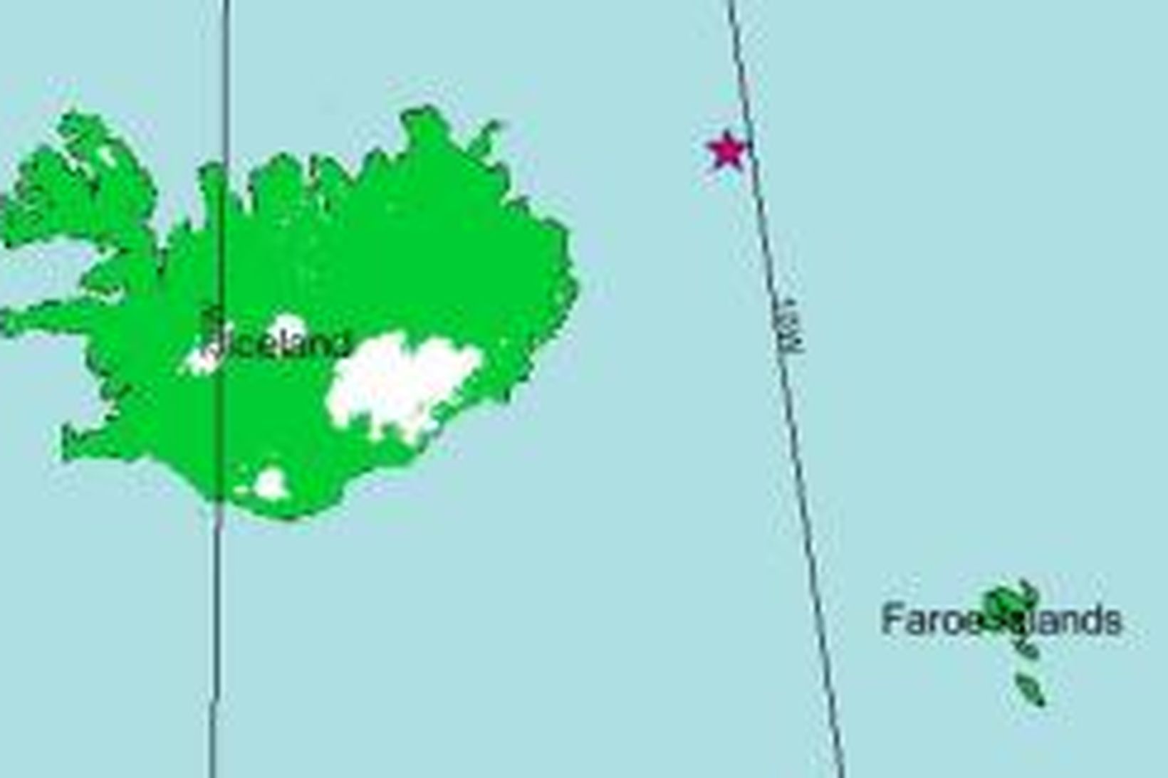 Stjarnan sýnir staðsetningu skjálftans.