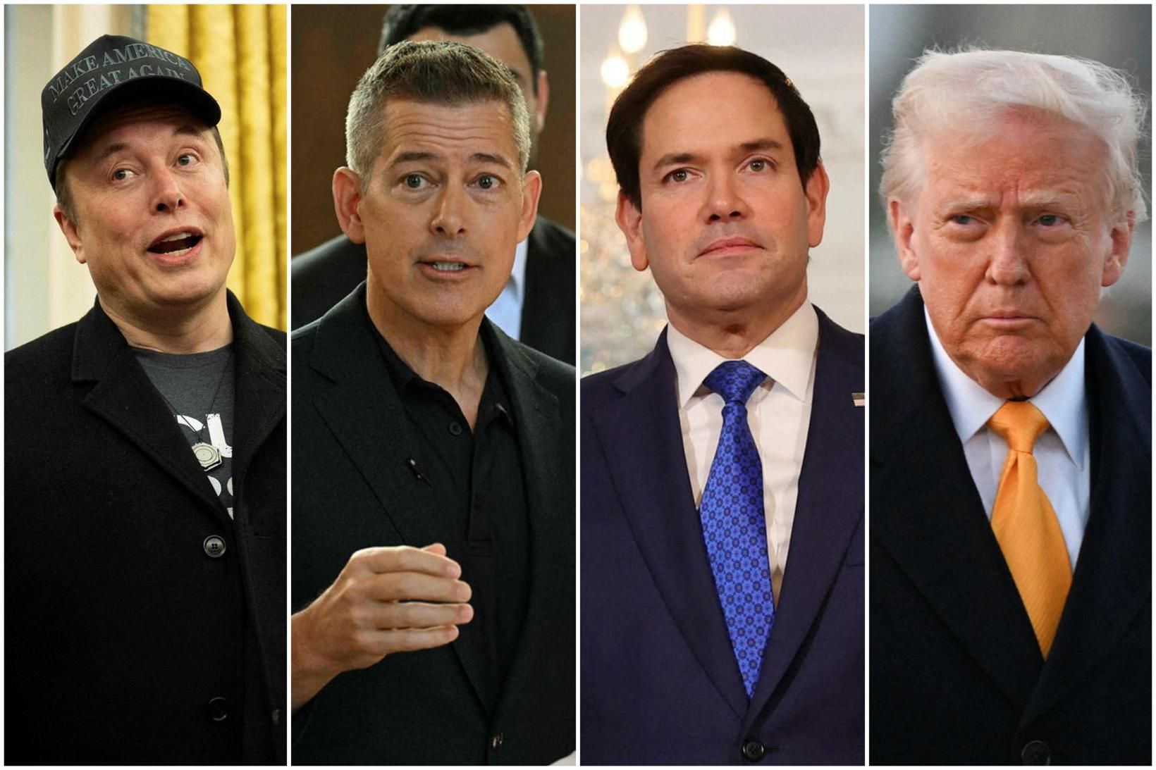 Frá vinstri: Elon Musk, Sean Duffy, Marco Rubio og Donald …