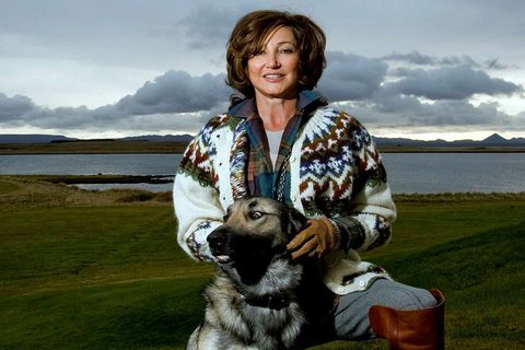 Former First Lady Dorrit Moussaieff with former First Dog Sámur, an Icelandic sheepdog.Sámur will become the first Icelandic pet to be cloned.