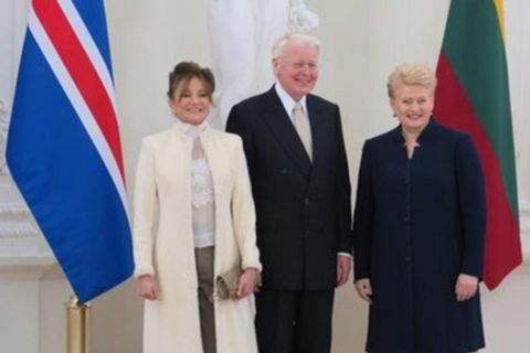 President of Lithuania, Dalia Grybauskaitë, with the Icelandic President and First Lady.