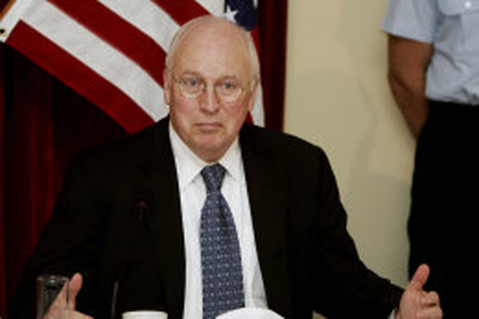 Dick Cheney, varaforseti Bandaríkjanna, í Ástralíu, í morgun.