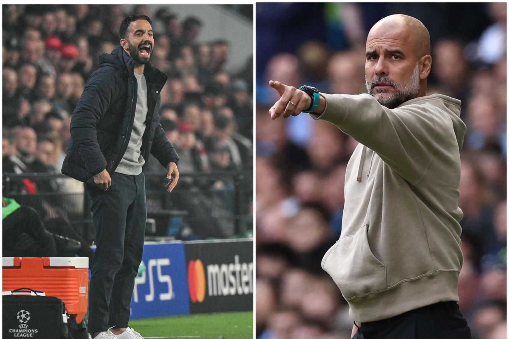 Rúben Amorim og Pep Guardiola.