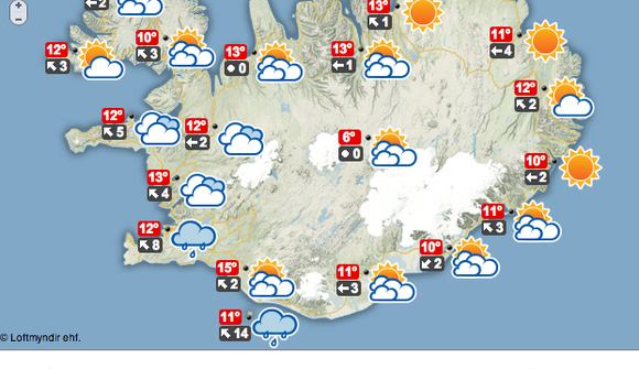 Rigning í Reykjavík og Vestmannaeyjum