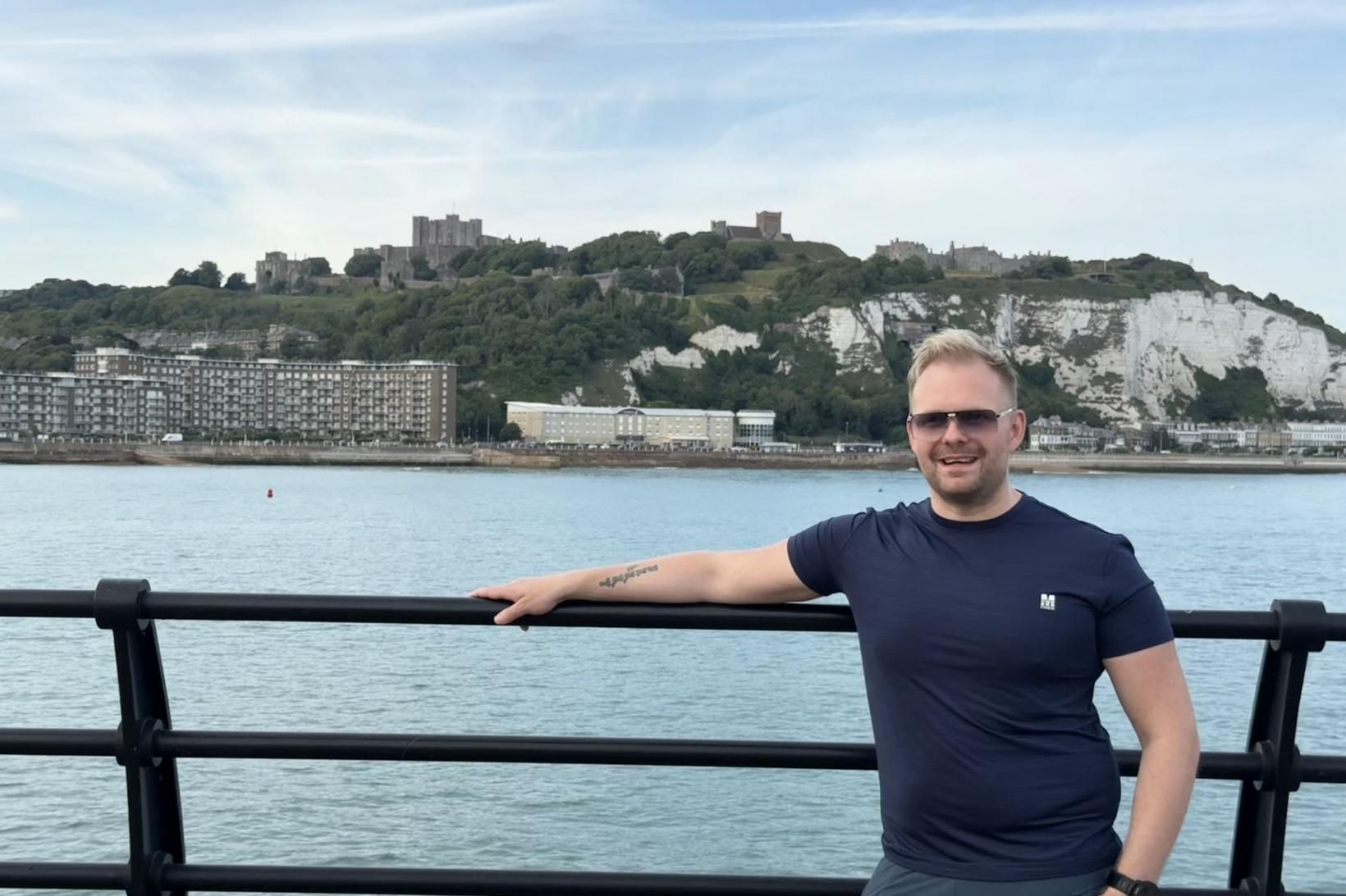 Sigurgeir Svanbergsson sjósundkappi í Dover á Englandi.