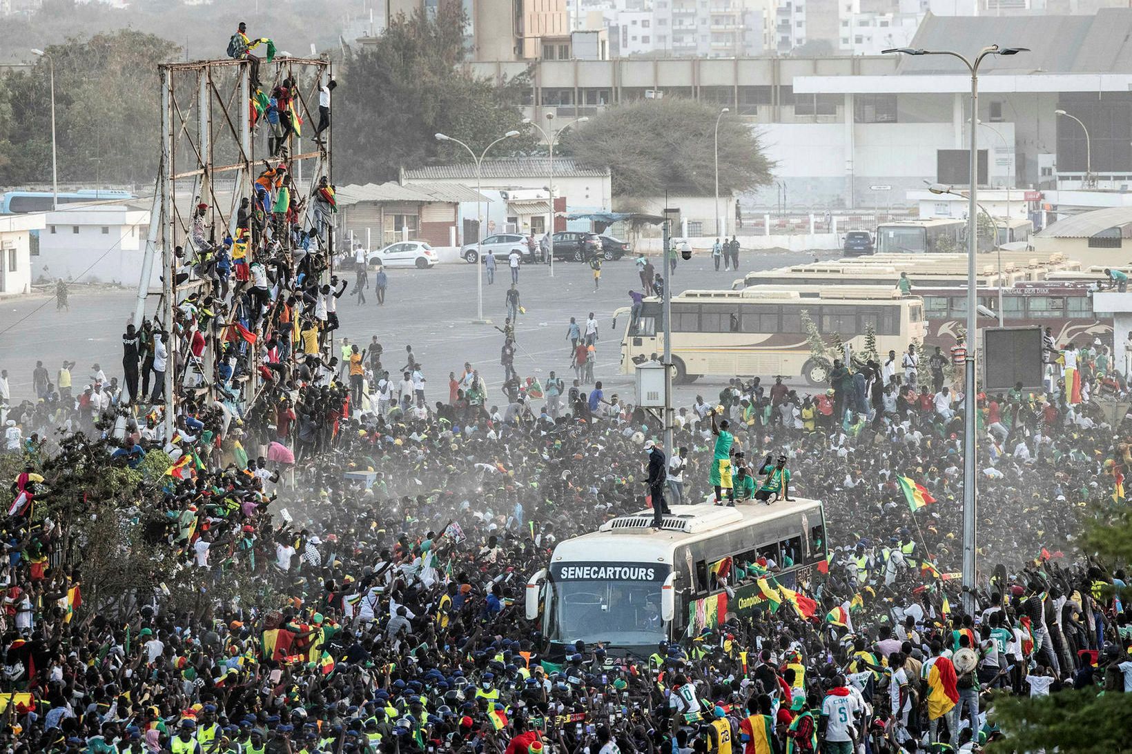 Stuð og stemning í Dakar í Senegal í dag.