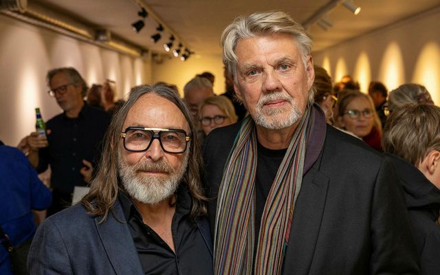 Sigurþór Hallbjörnsson (Spessi) ásamt söngvaranum Helga Björnssyni.