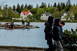 It didn't get any better than when the contractor company Sólgarður's mini excavator fell to …