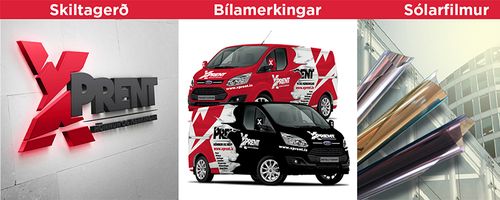 Mynd af Xprent-hönnun og merkingar