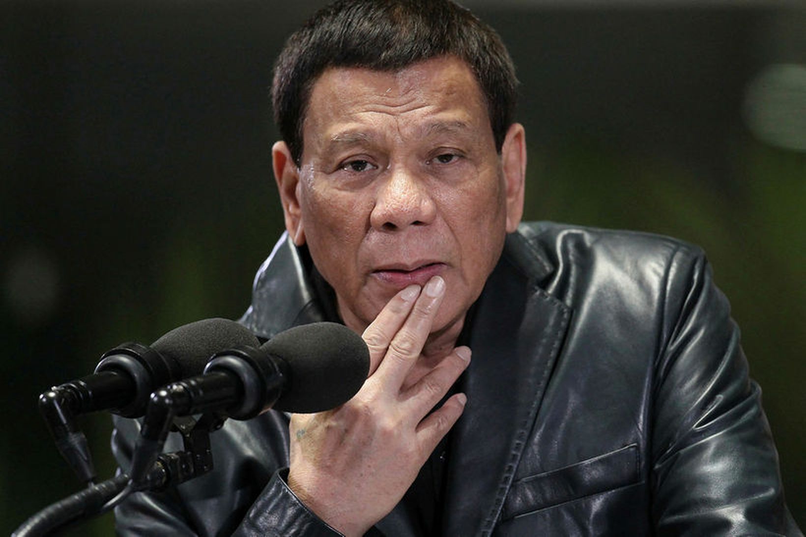 Rodrigo Duterte forseti Filippseyja. Bandamenn hans unnu stórsigur í síðustu …
