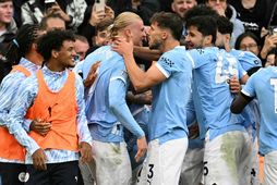 City-menn fagna marki Erling Haaland.