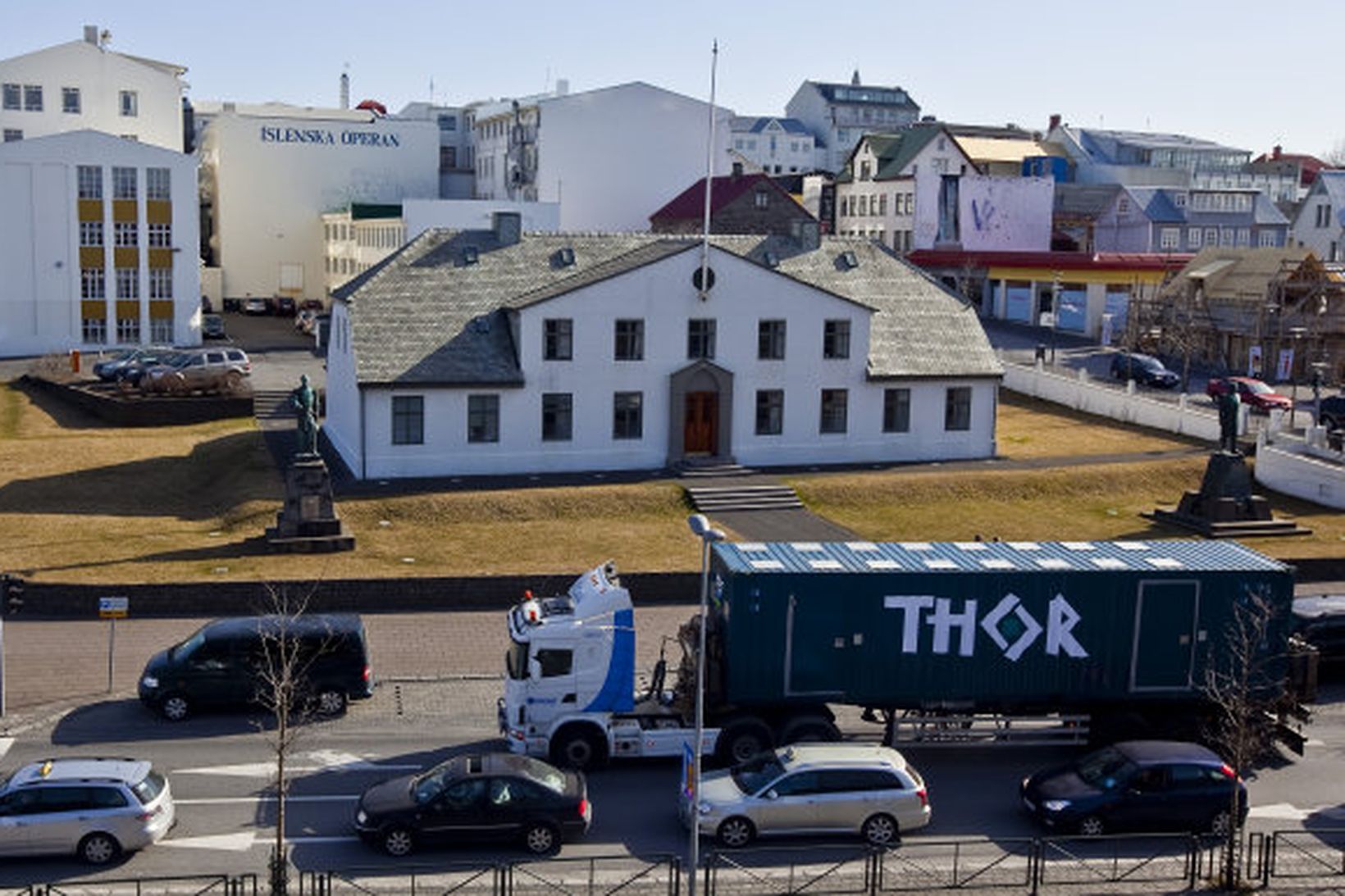 Gagnaversgámur Thor Data Center utan við stjórnarráðið nýlega.
