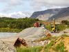 Construction is in full swing on the new bridge over the Ölfusá River.