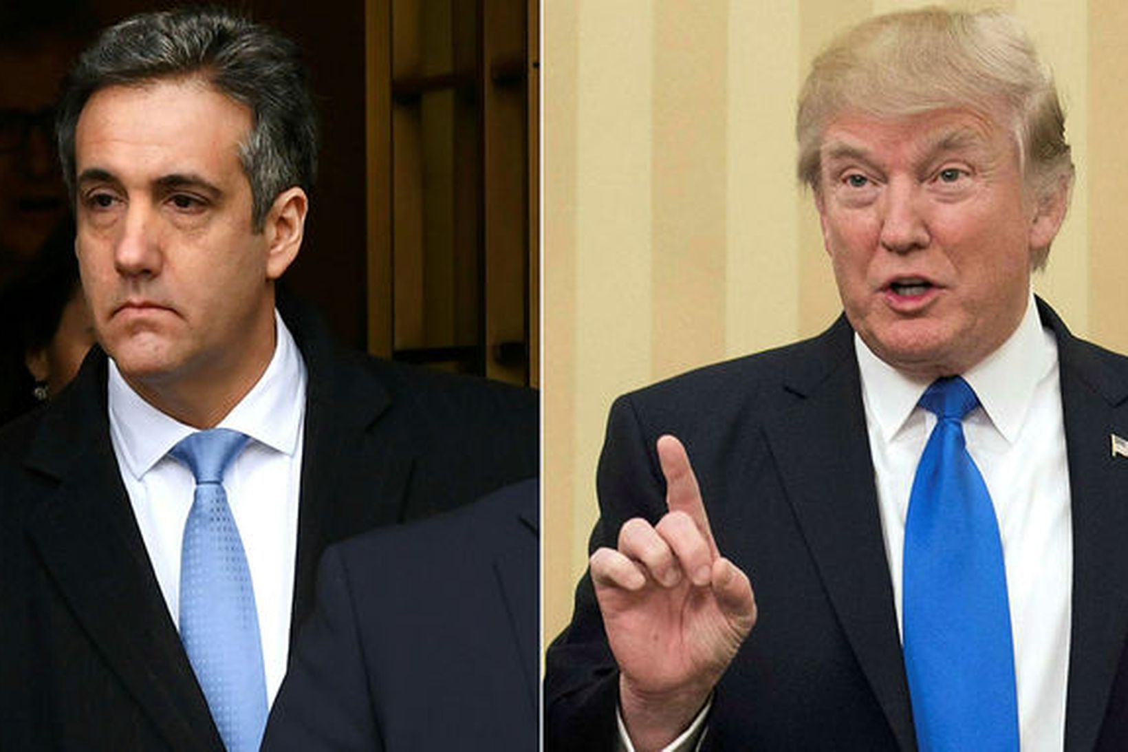 Cohen og Trump á samsettri mynd.