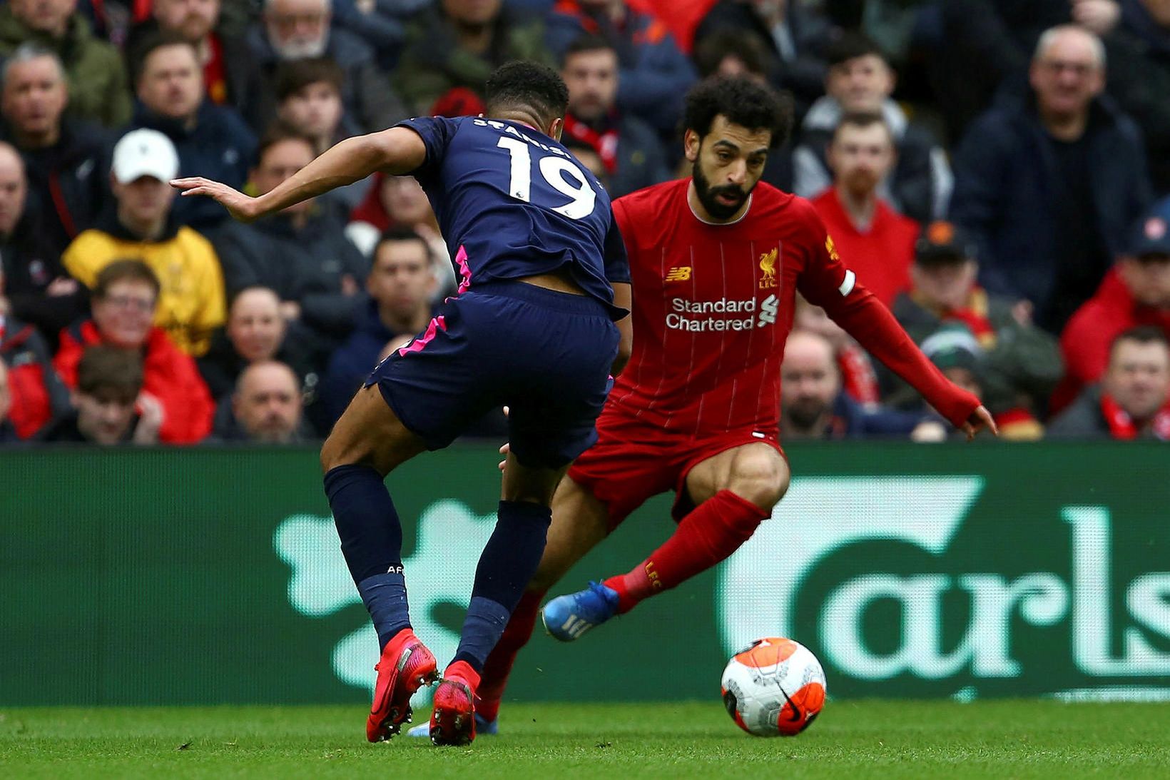 Mo Salah skoraði jöfnunarmark Liverpool.