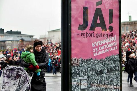 The last time that women went on strike at work was in October in 2010. Over 50.000 women attended a protest at Austurvöllur square.