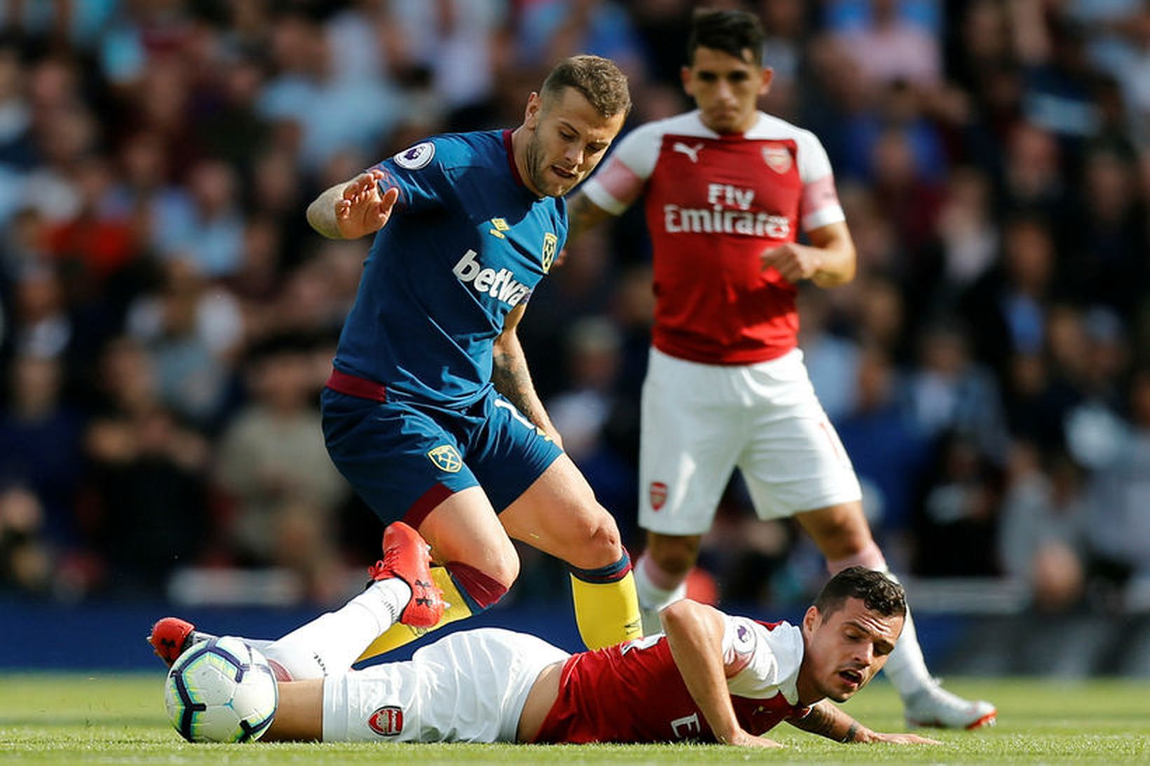 Jack Wilshere í leik með West Ham gegn sínum gömlu …