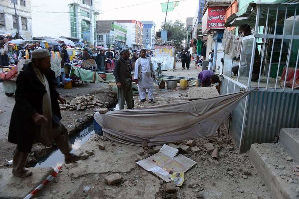 Skemmdirnar eru miklar í Kabul, höfuðborg Afganistan.