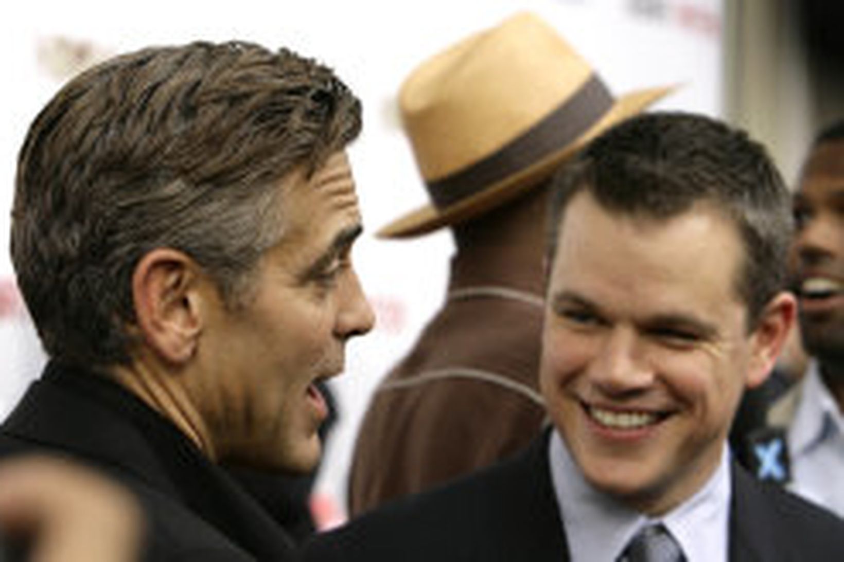 George Clooney og Matt Damon koma á frumsýningu myndarinnar í …