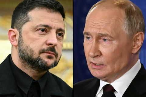 Volodimír Selenskí og Vladimír Pútín.