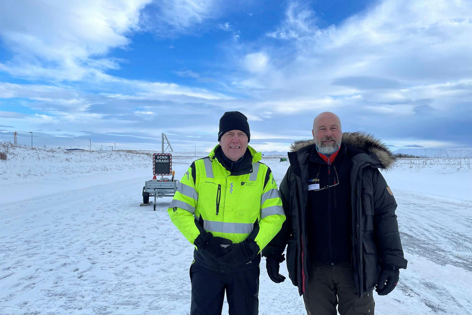 Guðni Sveinn Theódórsson, til vinstri, og Uwe Beyer, akstursþjálfari frá …