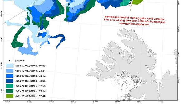 Talsverð færsla á hafísnum