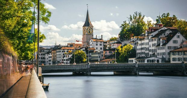 Fjármálahöfuðborgin Zürich.