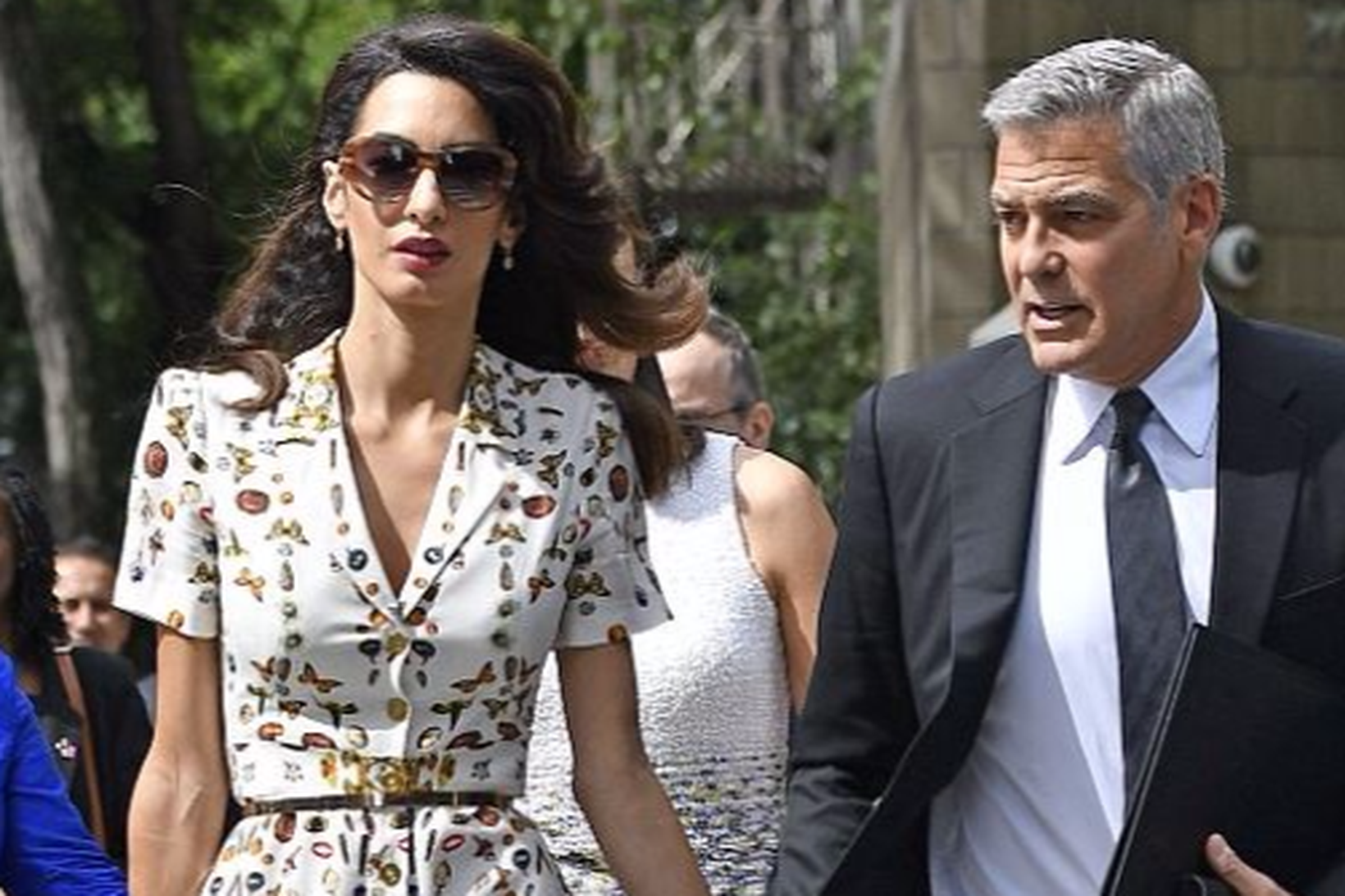 Amal, og eiginmaður hennar George Clooney, eiga tvíburana Alexander og …