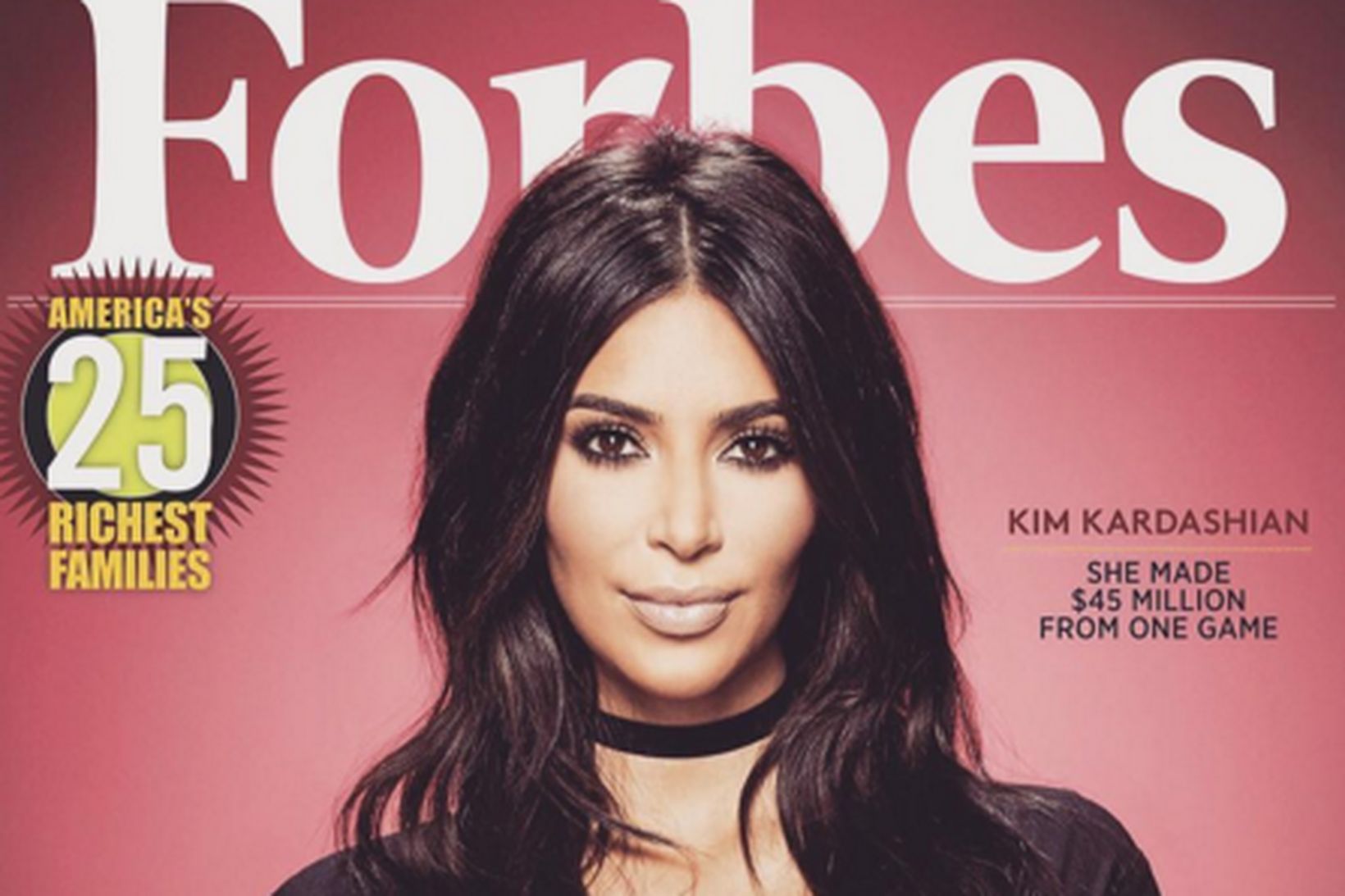 Kim Kardashian er á forsíðu Forbes.