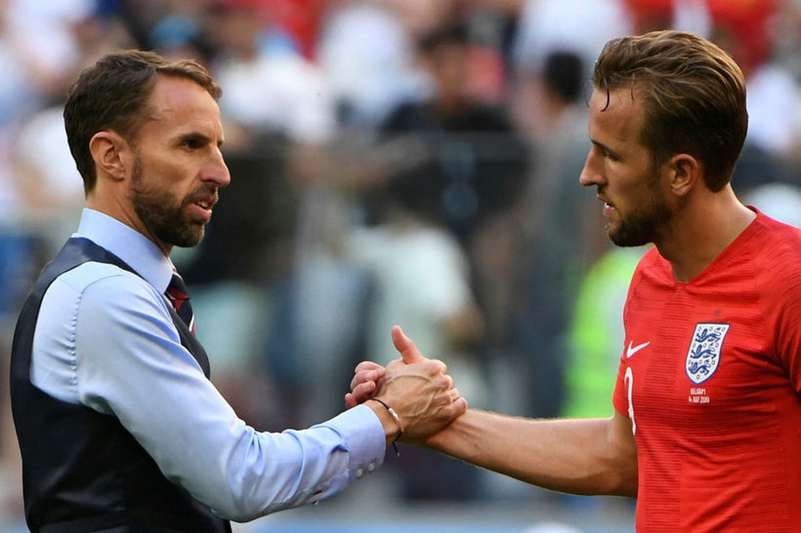 Gareth Southgate og Harry Kane.