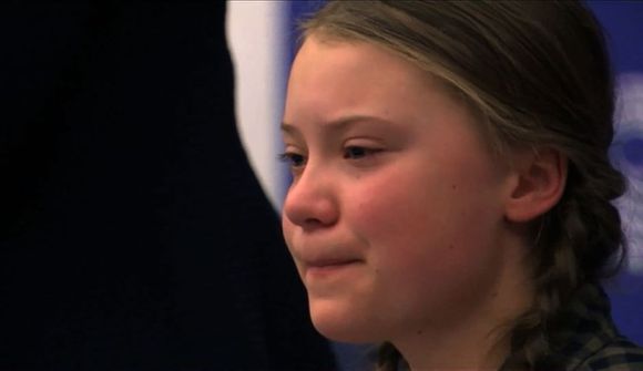 Greta barðist við grátinn