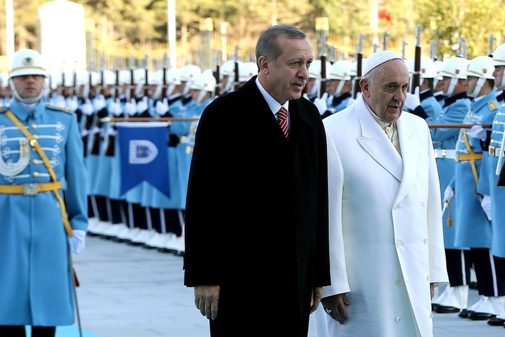 Recep Tayyip Erdogan, forseti Tyrklands, og Frans páfi.