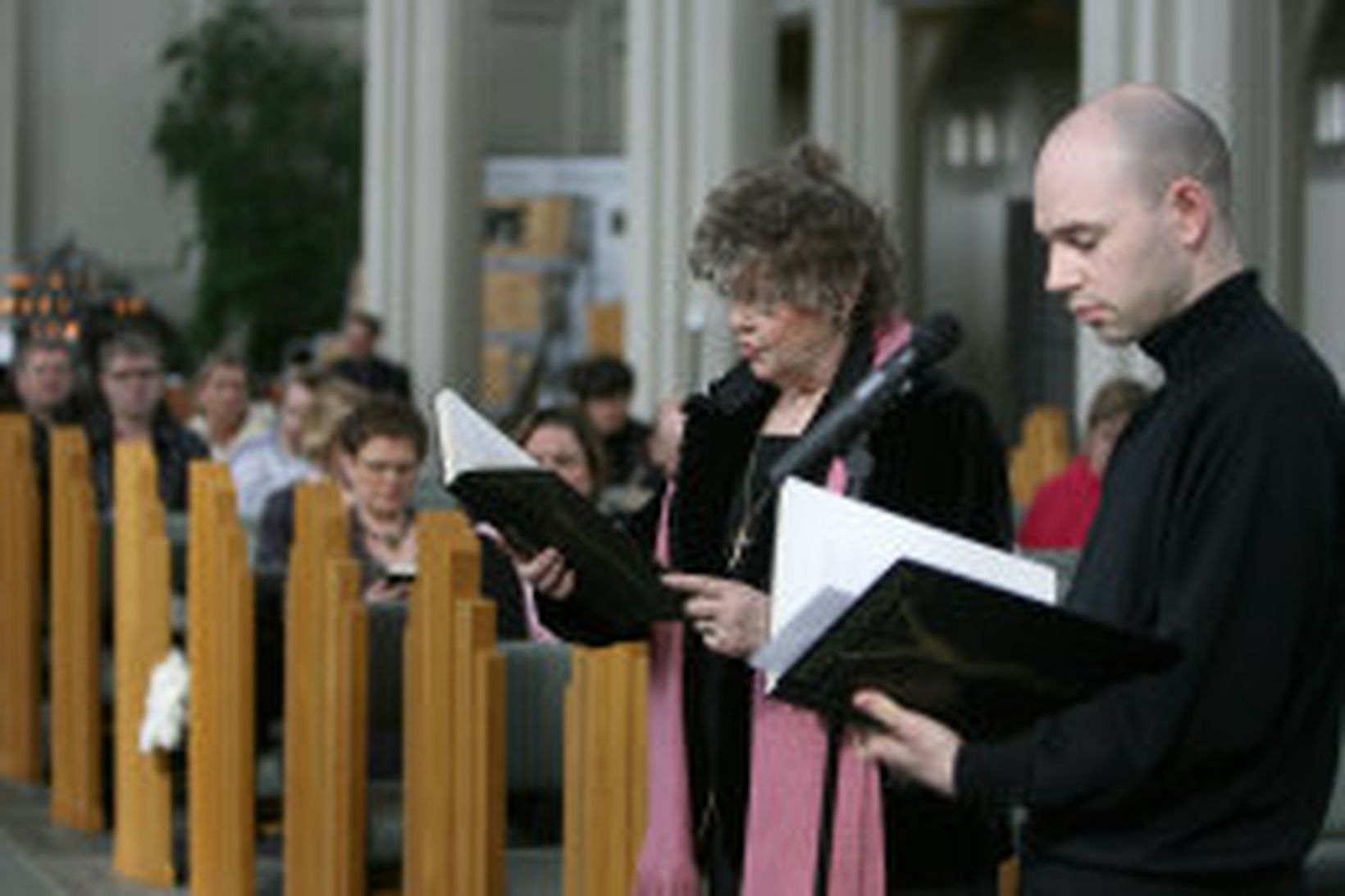 Frá lestri Passíusálmanna í Hallgrímskirkju í dag